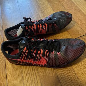 Nike Victory 2 Racing Cleats  Shoes‎ Running Red Black Men Sz 11 Women Sz 12.5